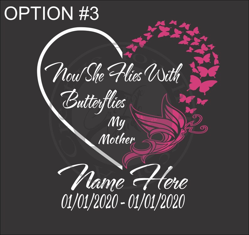 Personalized Heart Shaped With Butterflies Now She Flies With - Etsy