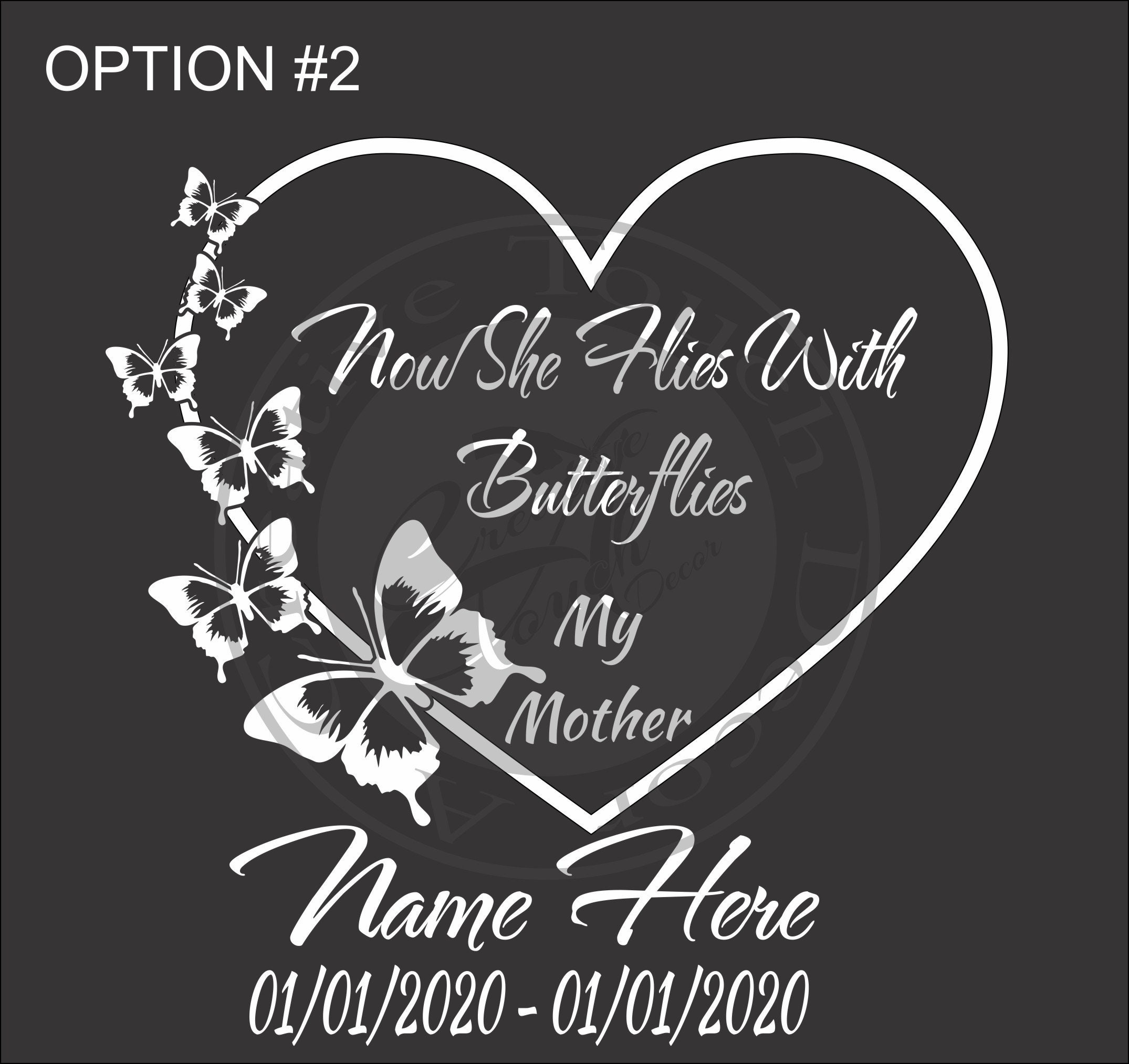 Personalized Heart Shaped With Butterflies Now She Flies With | Etsy