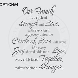 Our Family: A Circle of Strength and Love.2 Vinyl Wall - Etsy