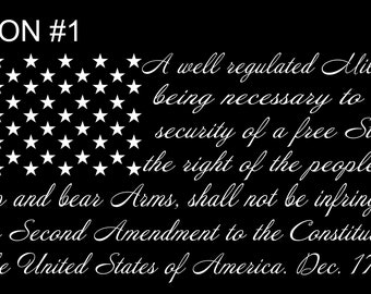 The Second Amendment  American flag  vinyl decal sticker, window graphic.