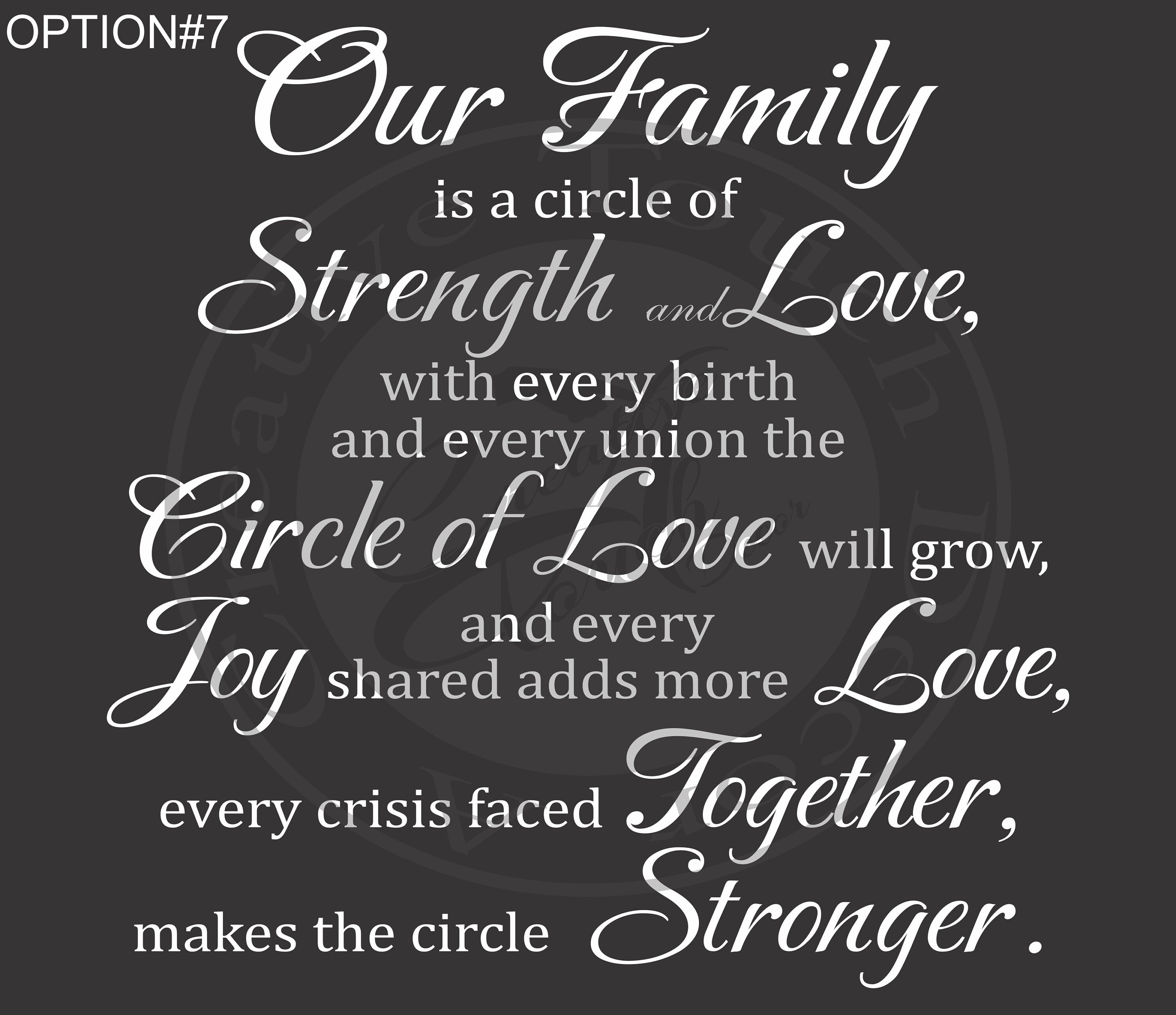 Our Family: A Circle of Strength and Love.3 Vinyl Wall | Etsy