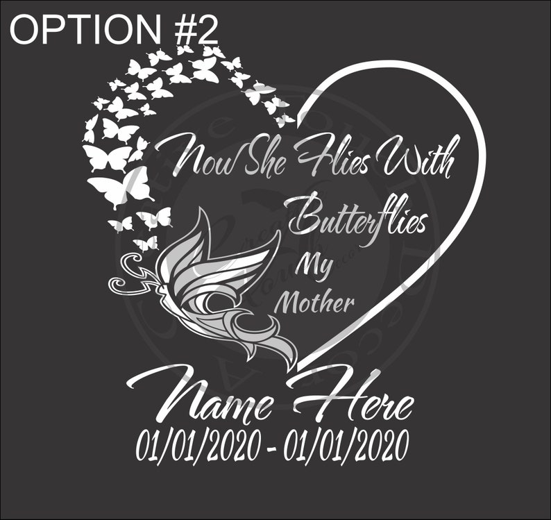 Personalized Heart Shaped With Butterflies Now She Flies With - Etsy
