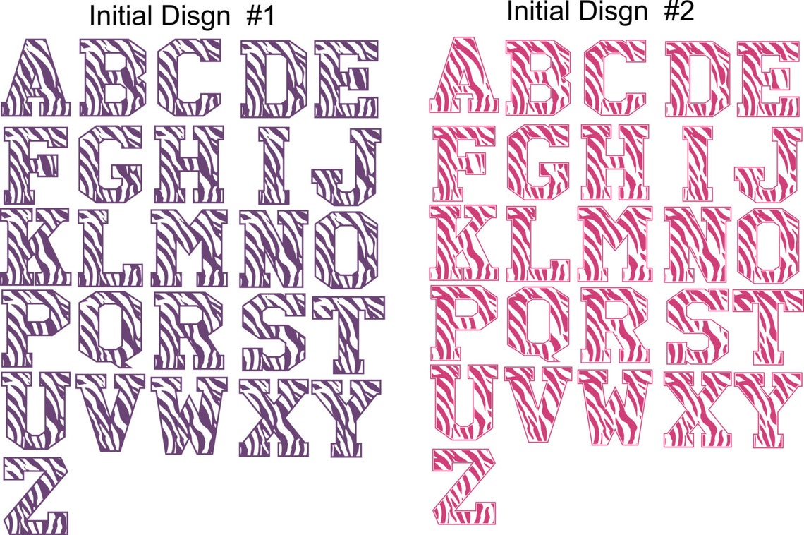 Personalized Zebra Print Initial Wall Decal, Custom Name Monogram - Etsy