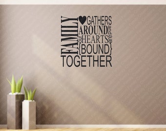 Family Together Subway Art  Vinyl Wall Decal , Wall Vinyl   Decal,custom Wall decal,custom wall quote, Vinyl Wall Quote,