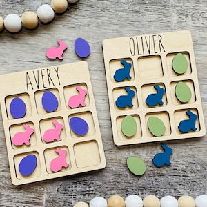 Pâques Tic Tac Toe SVG SEULEMENT Glowforge testé, Lapin, Oeufs, Fichiers découpés au laser, Découpe laser, CNC