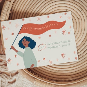 Cartão postal do Dia Internacional da Mulher IMPRIMÍVEL - Download direto 4x6