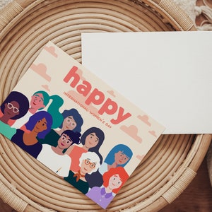 Postal IMPRIMIBLE Día Internacional de la Mujer - Descarga Directa - Grupo de Mujeres