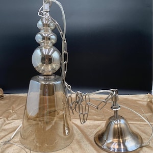 Crystorama 'Harper' single light pendant three cognac, clear white shades