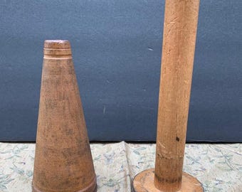 Vintage Wooden Thread Spools – Antique Textile Mill Bobbin Collection