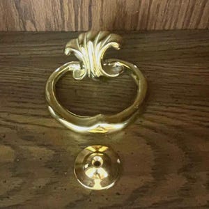 Vintage Historic Charleston complete solid brass door knocker w/hardware 4” x 5". Virginia Metalcrafters