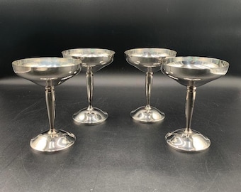 Vintage Silver Plated Champagne Goblets Coupes Spain