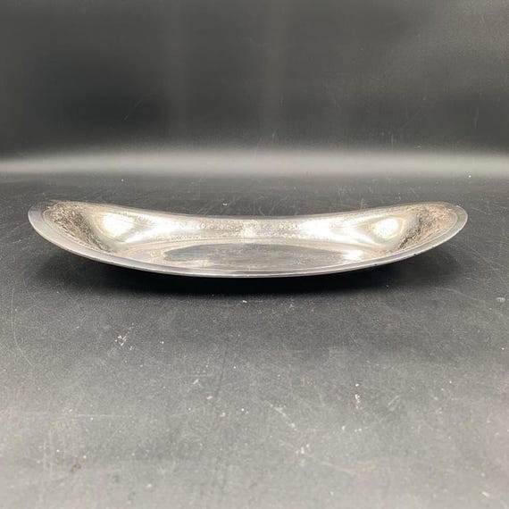 Antique 1900s Forbes Silver Plate Co. Quadruple Silver Oval Bread