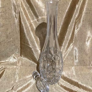 Vintage Mid-Century Lead Crystal Heavily Cut Glass Decanter Bottle with Crystal Stopper Gift for Her Collector Gift Barware Bar Cart Decor