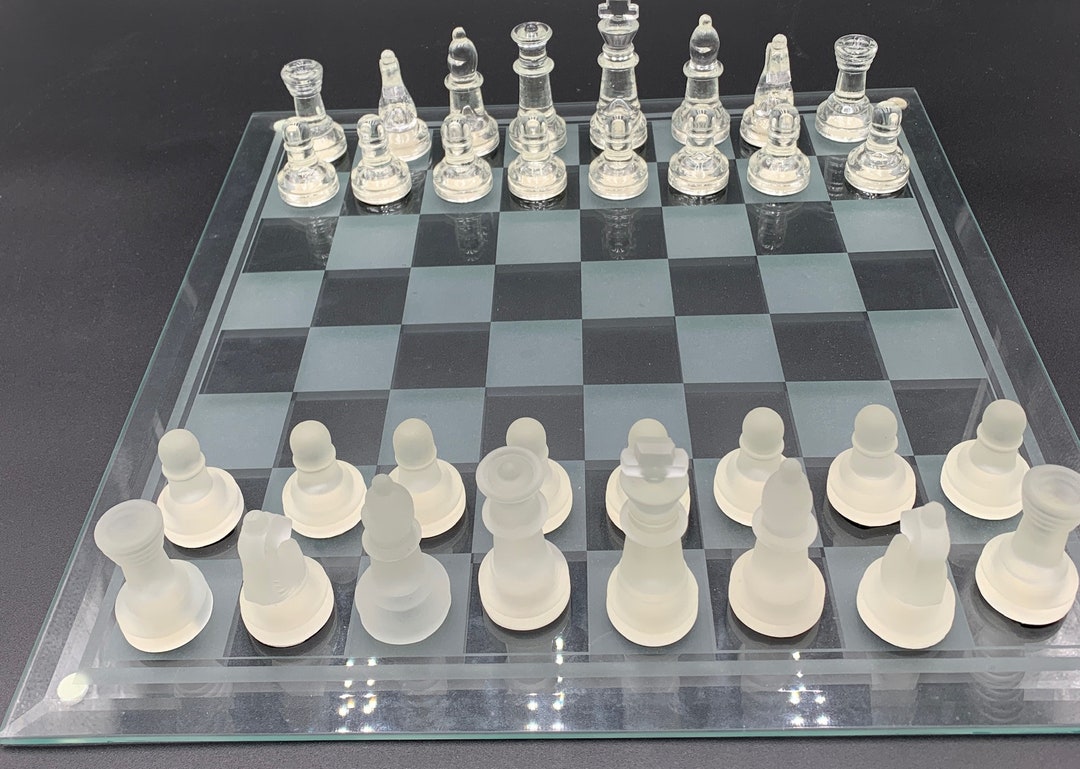 Vintage Glass Chess Set by Bombay Company Etsy