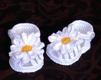 Crochet baby shoes,Crochet baby sandals,Crochet baby booties,Crochet white sandals,Crochet daisy sandals,Crochet daisy booties,