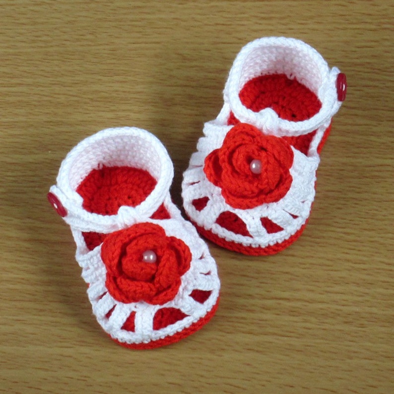 Crochet baby shoes,Crochet baby sandals,Crochet baby booties,Crochet white sandals,Crochet rose sandals,Crochet rose booties image 5