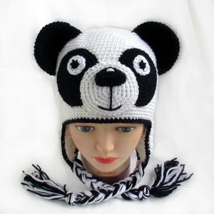 Crochet Panda hat,Crochet animal hat,Crochet kids hat,Crochet fun hat