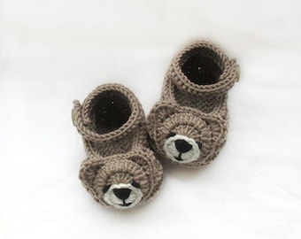 Knitted bear shoes,Knitted baby shoes,Knitted baby booties,Knitted animal shoes,Knitted fun shoes