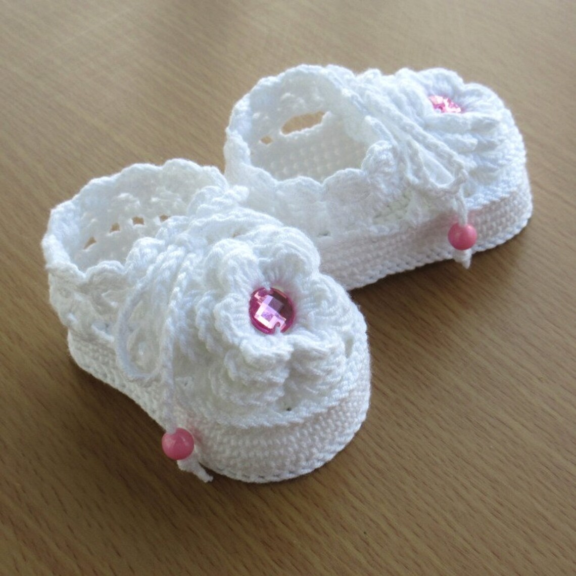 New Baby Winter Socks Shoes In Crochet Character Shoes (0-3 Months) In Pink Colour RTY661