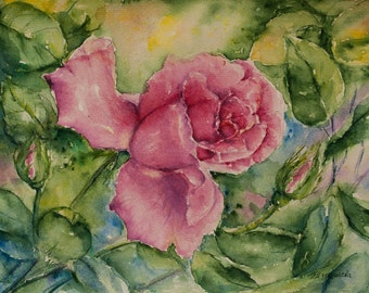Roses Painting, Gift for wedding, aquarelle, bride gift, Watercolor Painting, Unique gifts for mom, Watercolor flowers, art