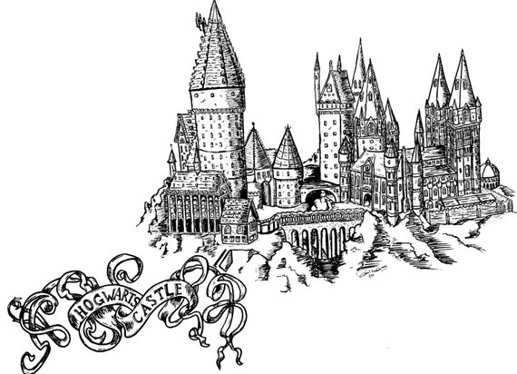 Items Similar To Hogwarts Castle Print Of An Original Marker