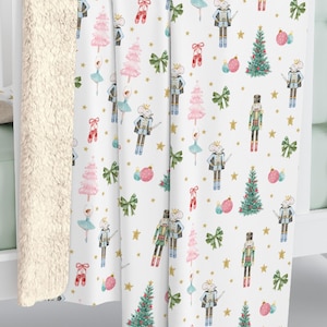 Nutcracker Ballet Inspired Fleece Sherpa Blanket | Cozy Christmas Throw | Luxury Blanket