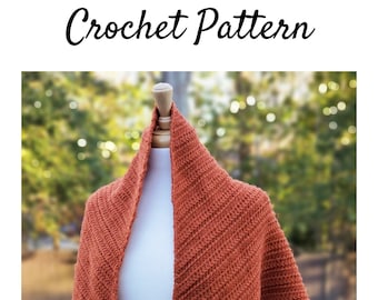 Willow Crochet Triangle Scarf Pattern, Beginner Boho Shawl, Digital Download