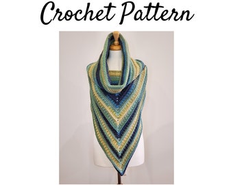 Hooded cowl crochet pattern, The Charmed Hooded Scarf crochet pattern, hooded triangle scarf, hooded shawl pattern, Mom gift idea