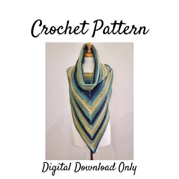 Hooded cowl crochet pattern, The Charmed Hooded Scarf crochet pattern, hooded triangle scarf, hooded shawl pattern, Mom gift idea