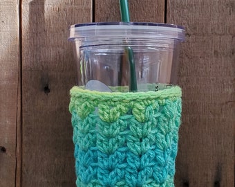 Crochet coffee cup cozy, hot drink sleeve, cold drink holder, coffee lover gifts for her, stocking stuffer for college kids, teacher gift