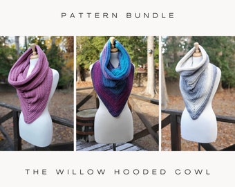 Easy crochet pattern, The Willow Hooded Cowl, hooded cowl pattern, hooded scarf pattern, stocking stuffer, Christmas gift idea, gift for her