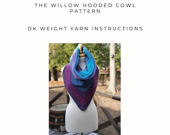 Padrão de crochê, gola com capuz The Willow, cachecol triangular com capuz, gola com capuz, ideia de presente de Natal, ideia de presente para melhor amiga, ideia de presente boho