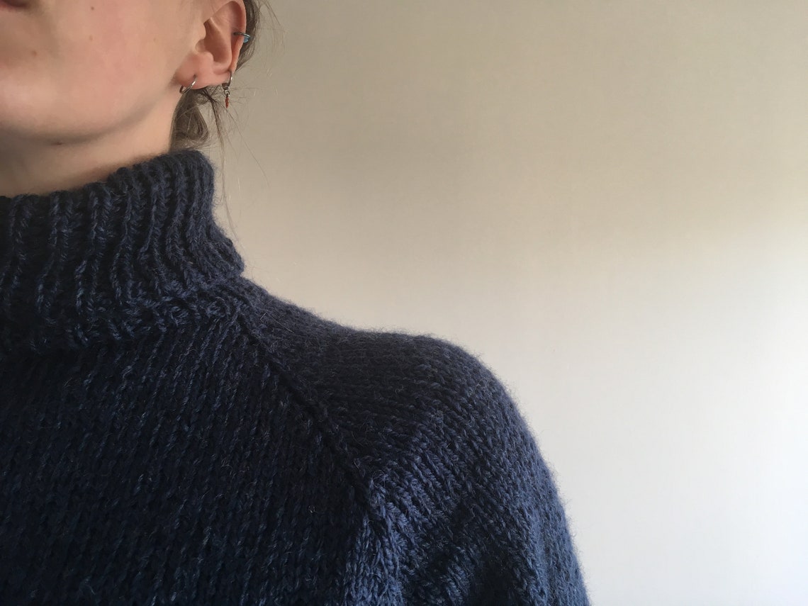 KNITTING PATTERN Basic Raglan Sweater Pattern | Turtleneck Sweater ...