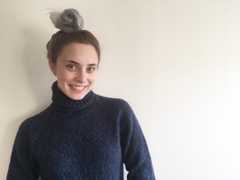 KNITTING PATTERN Basic Raglan Sweater Pattern Turtleneck | Etsy