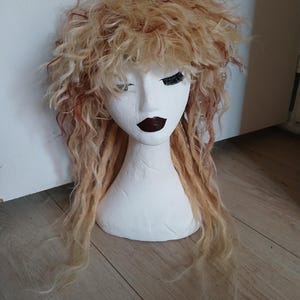 Rock 'n Roll Dreadlock Wig – Blonde Mullet Style with Partial Dreads, Old School Look