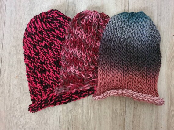 Set of 3 Red Beanies for Smaller Heads – Warm Winter Hats - Etsy display picture 3