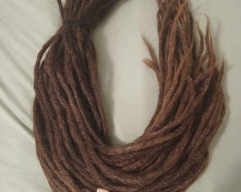 Real Human Hair Dreadlocks – 80 cm / 31 inch – Dark Brown – 10 Years Old – Natural Dreads – One of a Kind