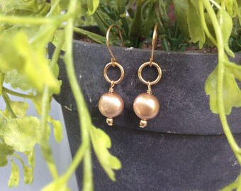 Freshwater Pearl and Gold Filled Earrings