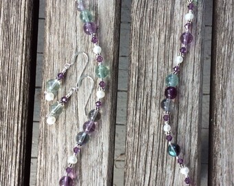 Rainbow Fluorite Necklace Set