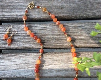 Red Agate Necklace Set