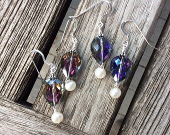Crystal and Pearl Earrings