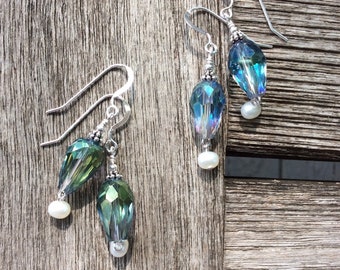Crystal and Pearl Earrings