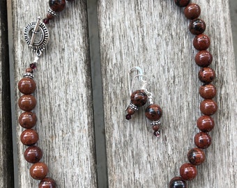 Mahogany Obsidian Necklace Set