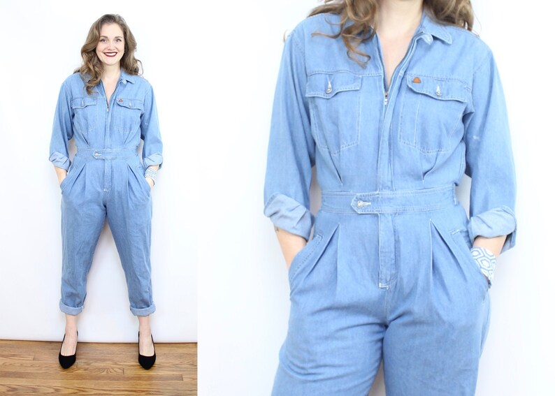 denim utility suit