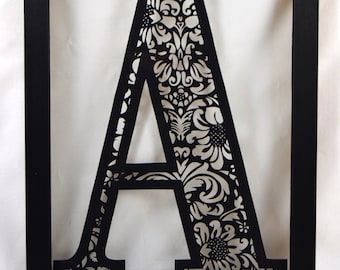 PDF Paper Cutting Template - Damask Initial A - Cut It Yourself! A4 PDF Instant Digital Download, Letter, Alphabet