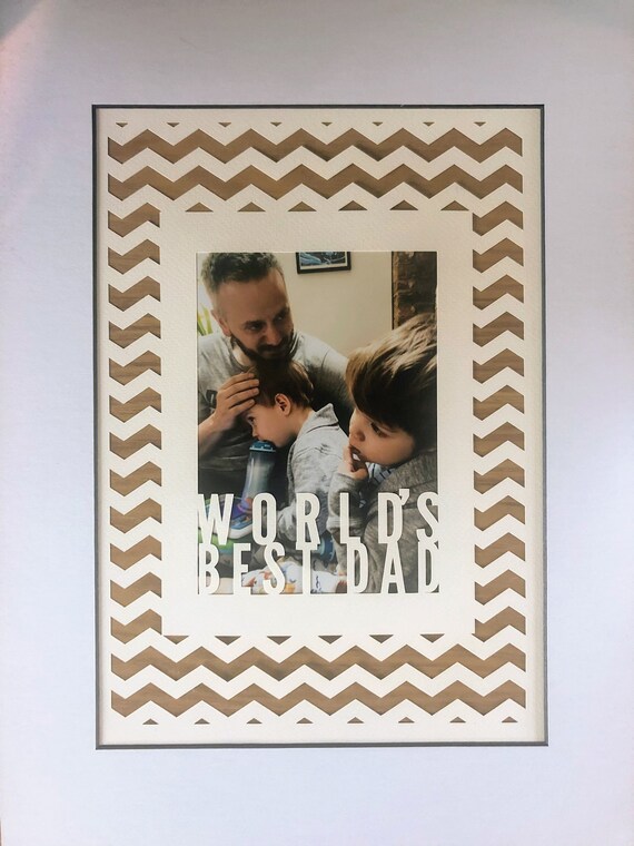 SVG Worlds Best Dad Photo Frame Paper Cutting Template Etsy