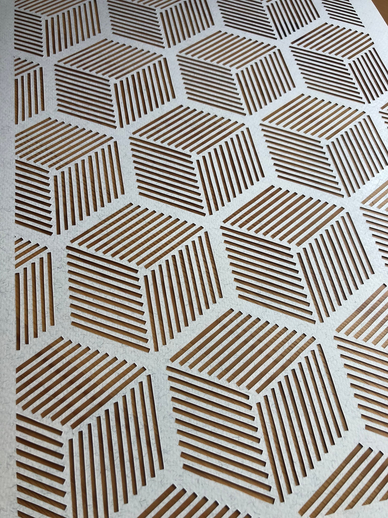 Printed A4 Paper Cutting Template Cubes Geometric Optical Illusion Cut ...