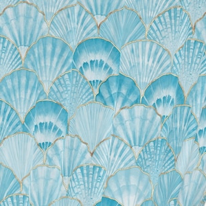 Sea shell Window Curtains Modern home decor blue white bedroom curtains ocean living room decor cute nursery decor beach house decor