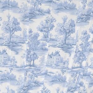 Toile de jouy Window Curtains Vintage home decor baby blue white french toile bedroom curtains victorian living room decor cottagecore