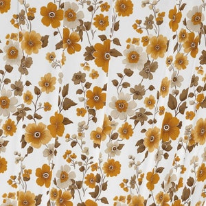 Retro Window Curtains Vintage home decor burnt orange brown floral bedroom curtains 60s 70s living room decor groovy home decor wild flowers